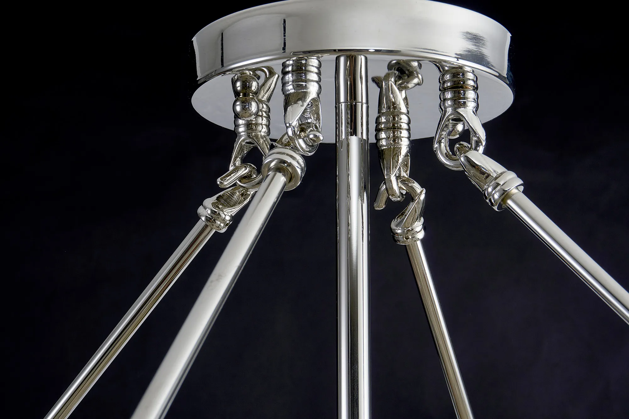 Vivienne Crystal Pendant/Semi Ceiling 8 Light Polished Nickel IL31820  Diyas Vivienne Polished Nickel